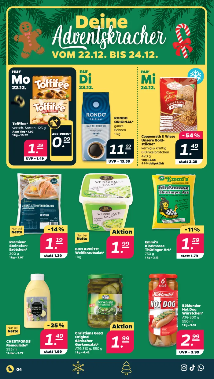 NETTO Prospekt KW52 mit aktuellen Angeboten und attraktiven Rabatten – günstige Lebensmittel, Sparen Sie bei NETTO Prospekt diese Woche!