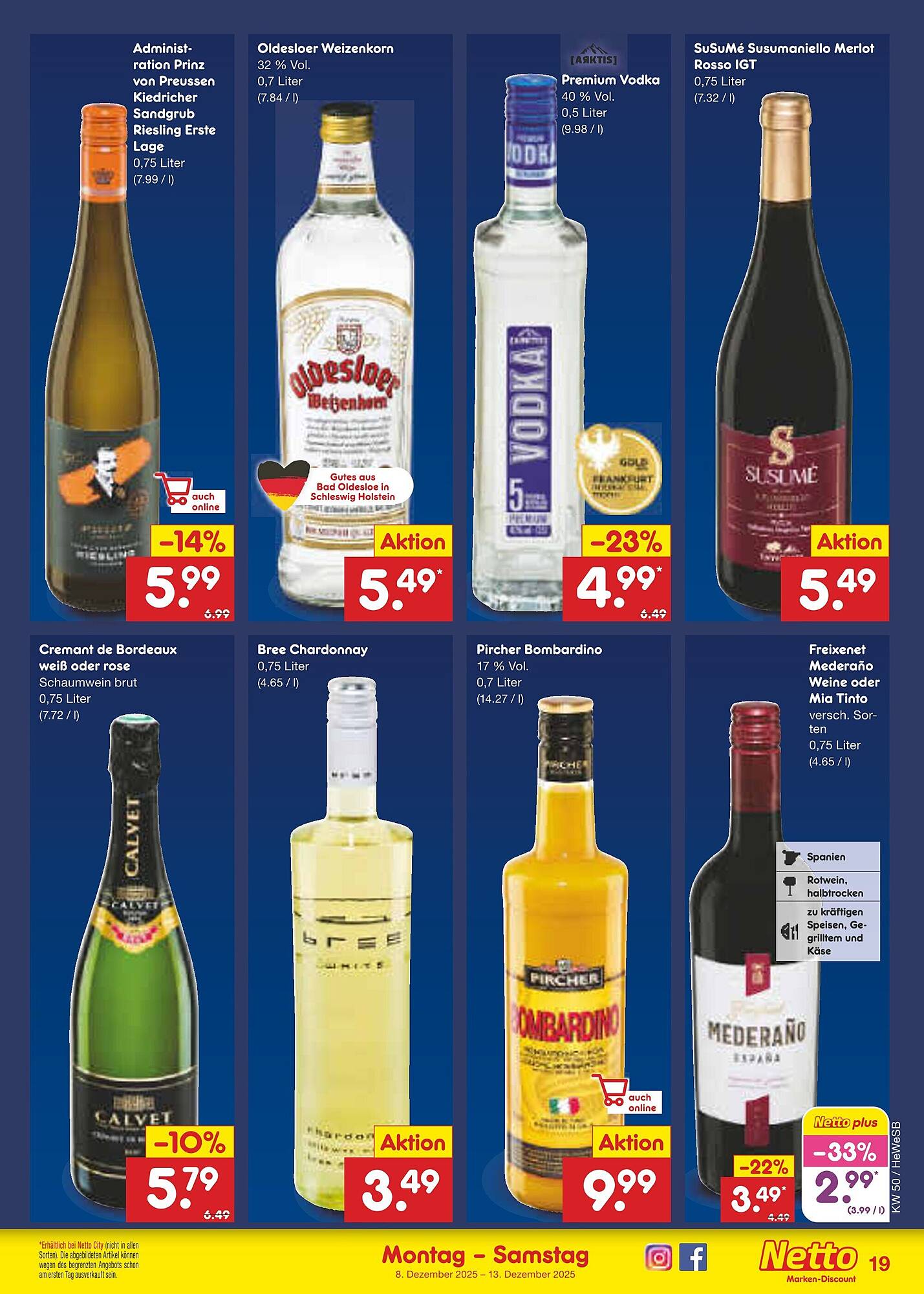 Netto Marken-Discount Prospekt KW50 mit aktuellen Angeboten und attraktiven Rabatten – günstige Lebensmittel, Sparen Sie bei Netto Marken-Discount Prospekt diese Woche!