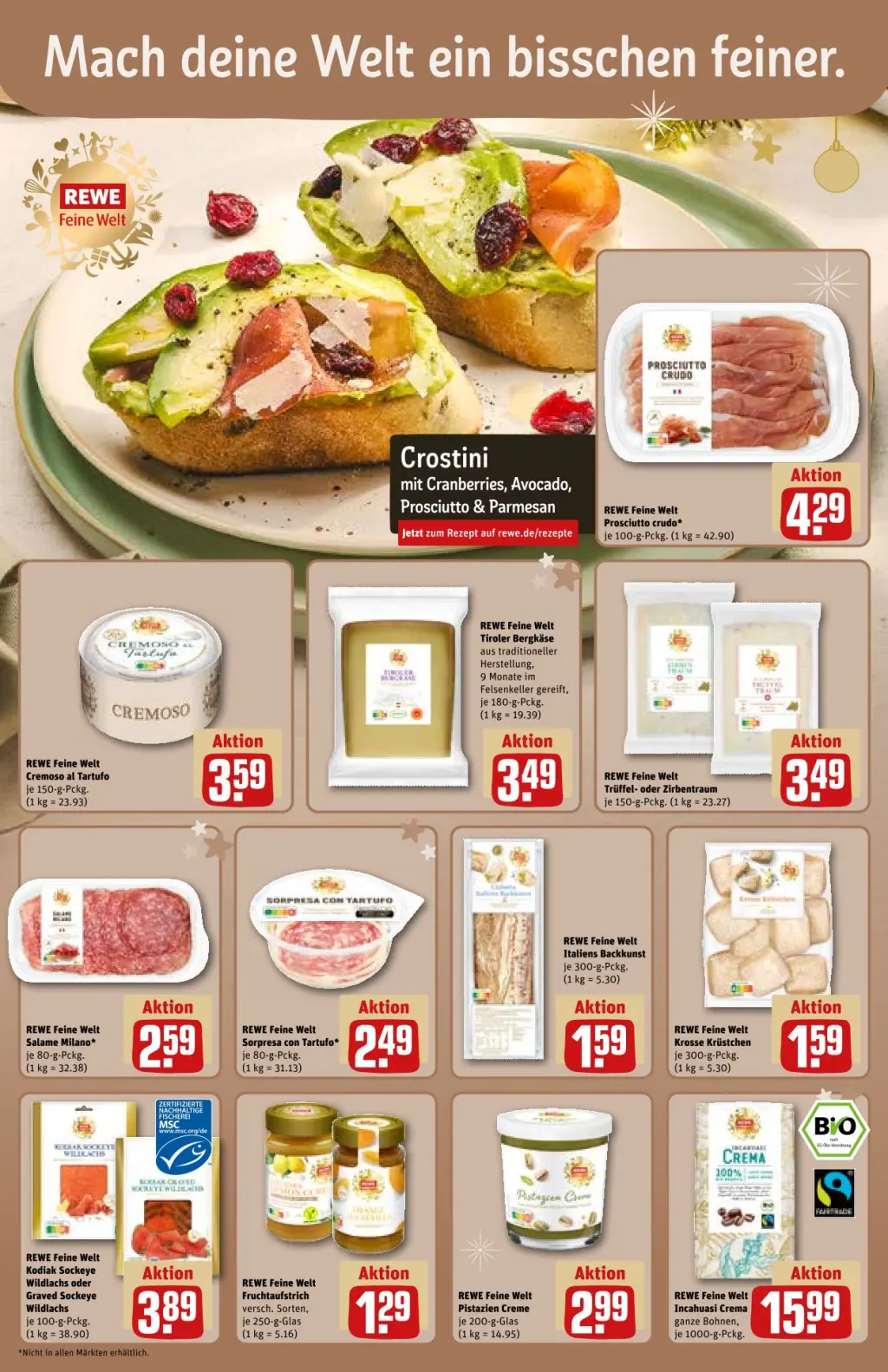 REWE Prospekt KW50 mit aktuellen Angeboten und attraktiven Rabatten – günstige Lebensmittel, Sparen Sie bei REWE Prospekt diese Woche!