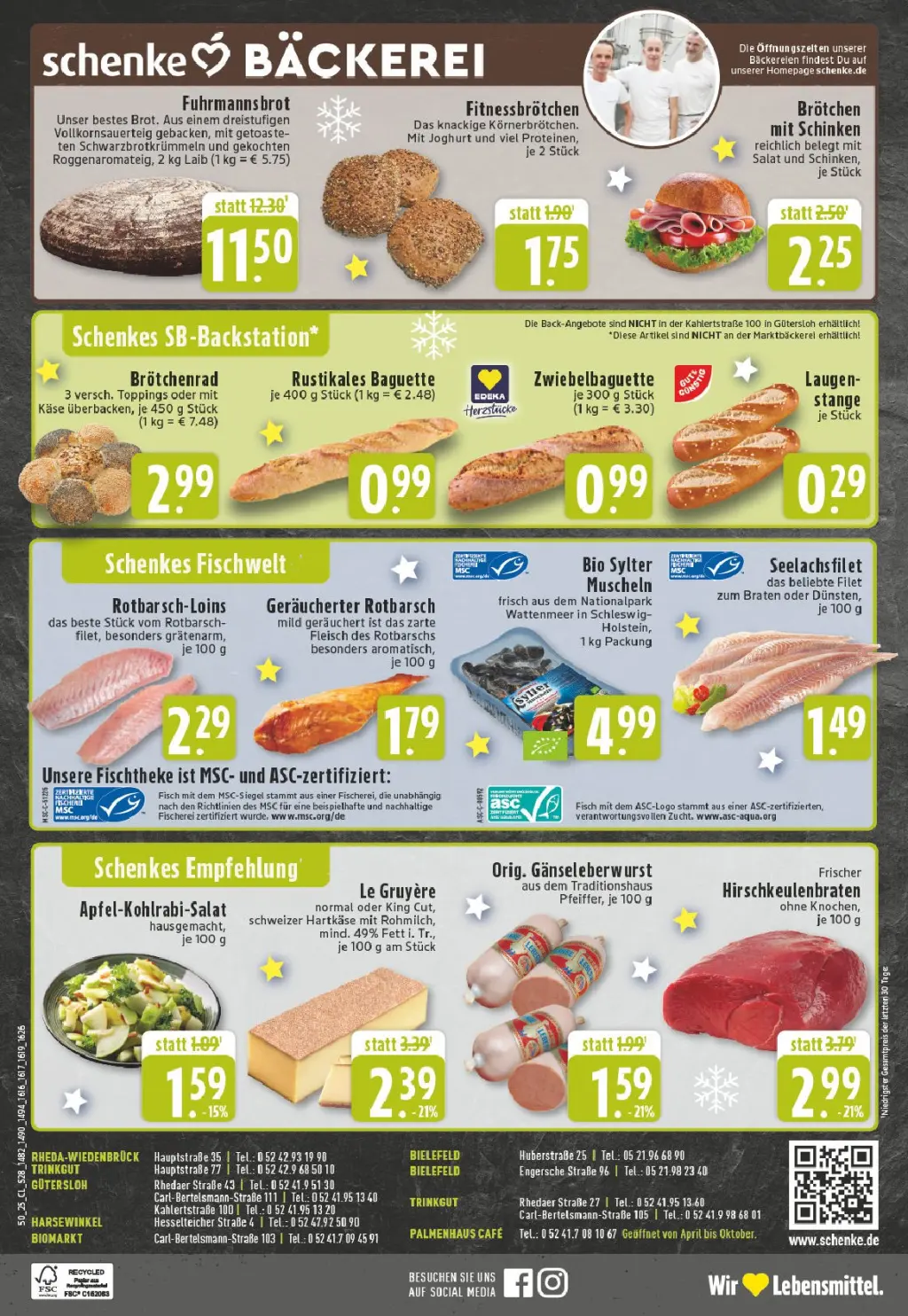 Schenke Prospekt KW50 mit aktuellen Angeboten und attraktiven Rabatten – günstige Lebensmittel, Sparen Sie bei Schenke Prospekt diese Woche!