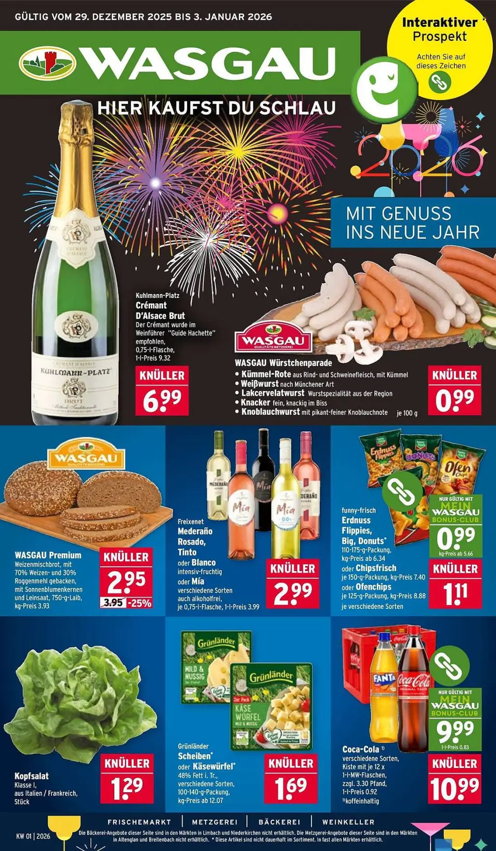 Wasgau Prospekt KW01 mit aktuellen Angeboten und attraktiven Rabatten – günstige Lebensmittel, Sparen Sie bei Wasgau Prospekt diese Woche! Wasgau Prospekt KW01 mit aktuellen Angeboten und attraktiven Rabatten – günstige Lebensmittel, Sparen Sie bei Wasgau Prospekt diese Woche!