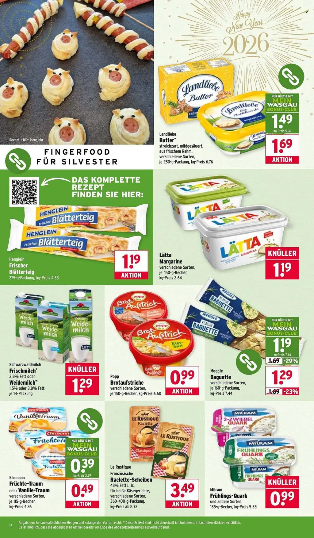 Wasgau Prospekt KW01 mit aktuellen Angeboten und attraktiven Rabatten – günstige Lebensmittel, Sparen Sie bei Wasgau Prospekt diese Woche!