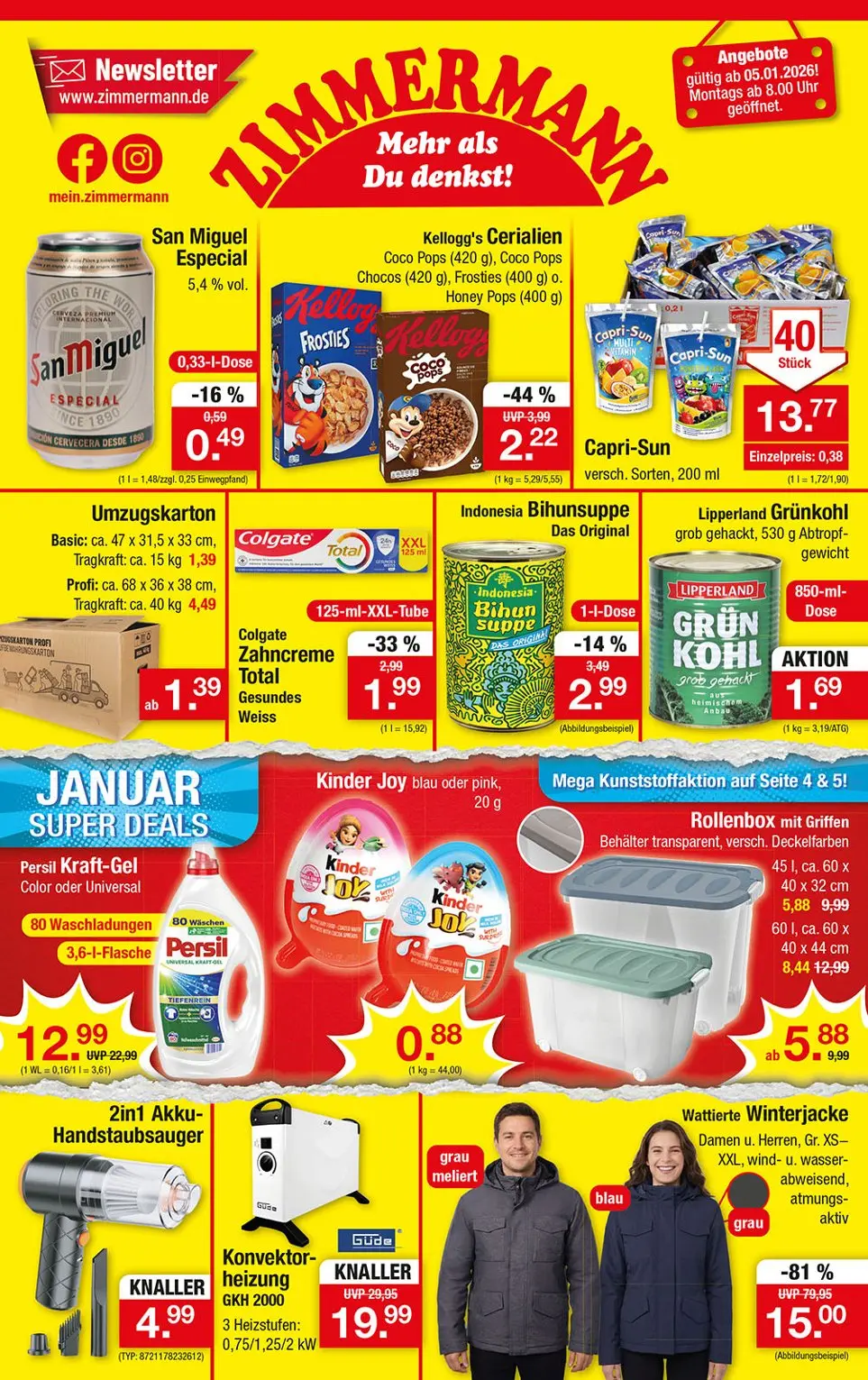 Zimmermann Prospekt KW02 mit aktuellen Angeboten und attraktiven Rabatten – günstige Lebensmittel, Sparen Sie bei Zimmermann Prospekt diese Woche! Zimmermann Prospekt KW02 mit aktuellen Angeboten und attraktiven Rabatten – günstige Lebensmittel, Sparen Sie bei Zimmermann Prospekt diese Woche!