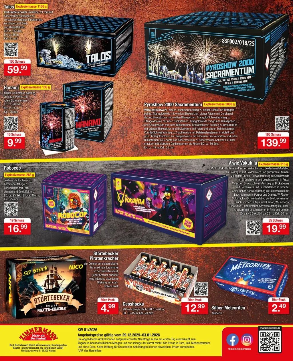 Zimmermann Prospekt KW01 mit aktuellen Angeboten und attraktiven Rabatten – günstige Lebensmittel, Sparen Sie bei Zimmermann Prospekt diese Woche!