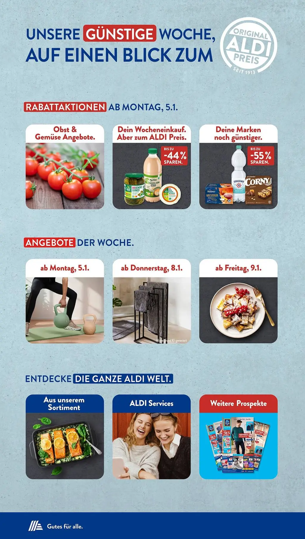 Aldi S&uuml;d Prospekt KW02 mit aktuellen Angeboten und attraktiven Rabatten – günstige Lebensmittel, Sparen Sie bei Aldi S&uuml;d Prospekt diese Woche!