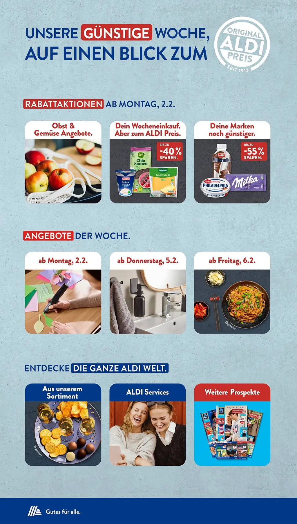 Aldi S&uuml;d Prospekt KW06 mit aktuellen Angeboten und attraktiven Rabatten – günstige Lebensmittel, Sparen Sie bei Aldi S&uuml;d Prospekt diese Woche!