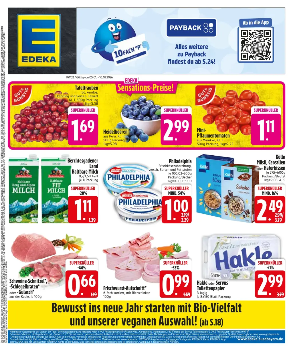 Edeka Prospekt KW02 mit aktuellen Angeboten und attraktiven Rabatten – günstige Lebensmittel, Sparen Sie bei Edeka Prospekt diese Woche!