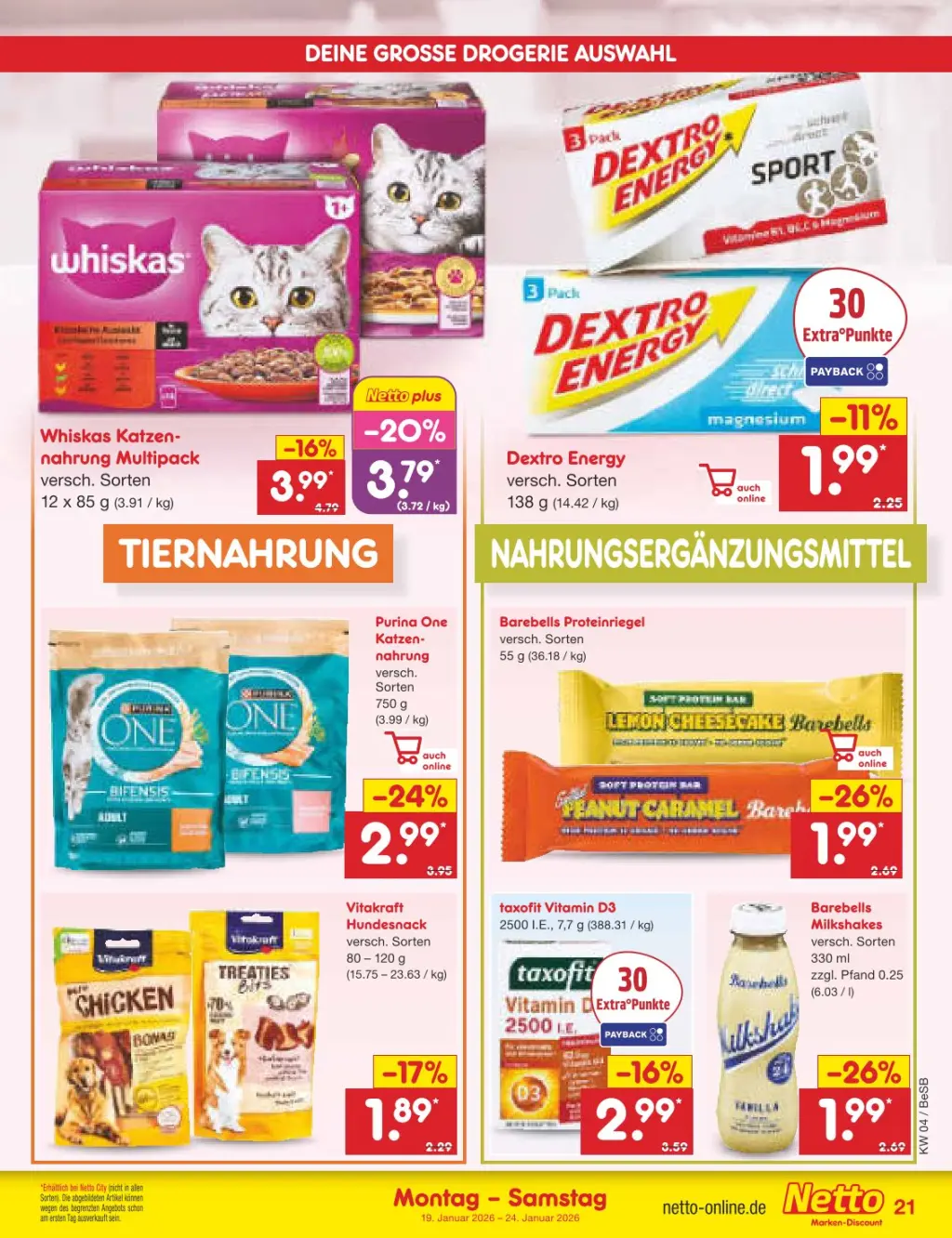 Netto Marken-Discount Prospekt KW04 mit aktuellen Angeboten und attraktiven Rabatten – günstige Lebensmittel, Sparen Sie bei Netto Marken-Discount Prospekt diese Woche!