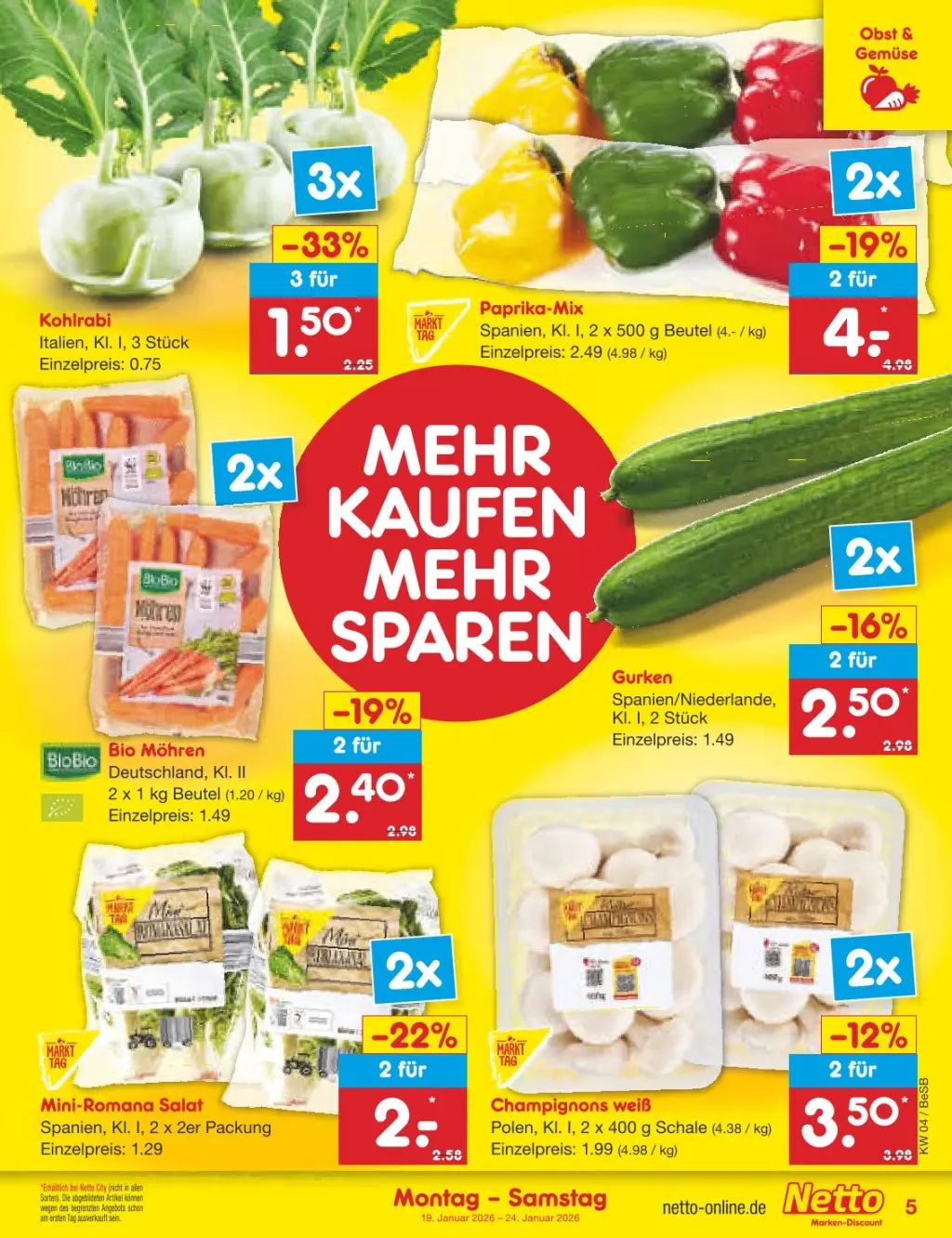 Netto Marken-Discount Prospekt KW04 mit aktuellen Angeboten und attraktiven Rabatten – günstige Lebensmittel, Sparen Sie bei Netto Marken-Discount Prospekt diese Woche!