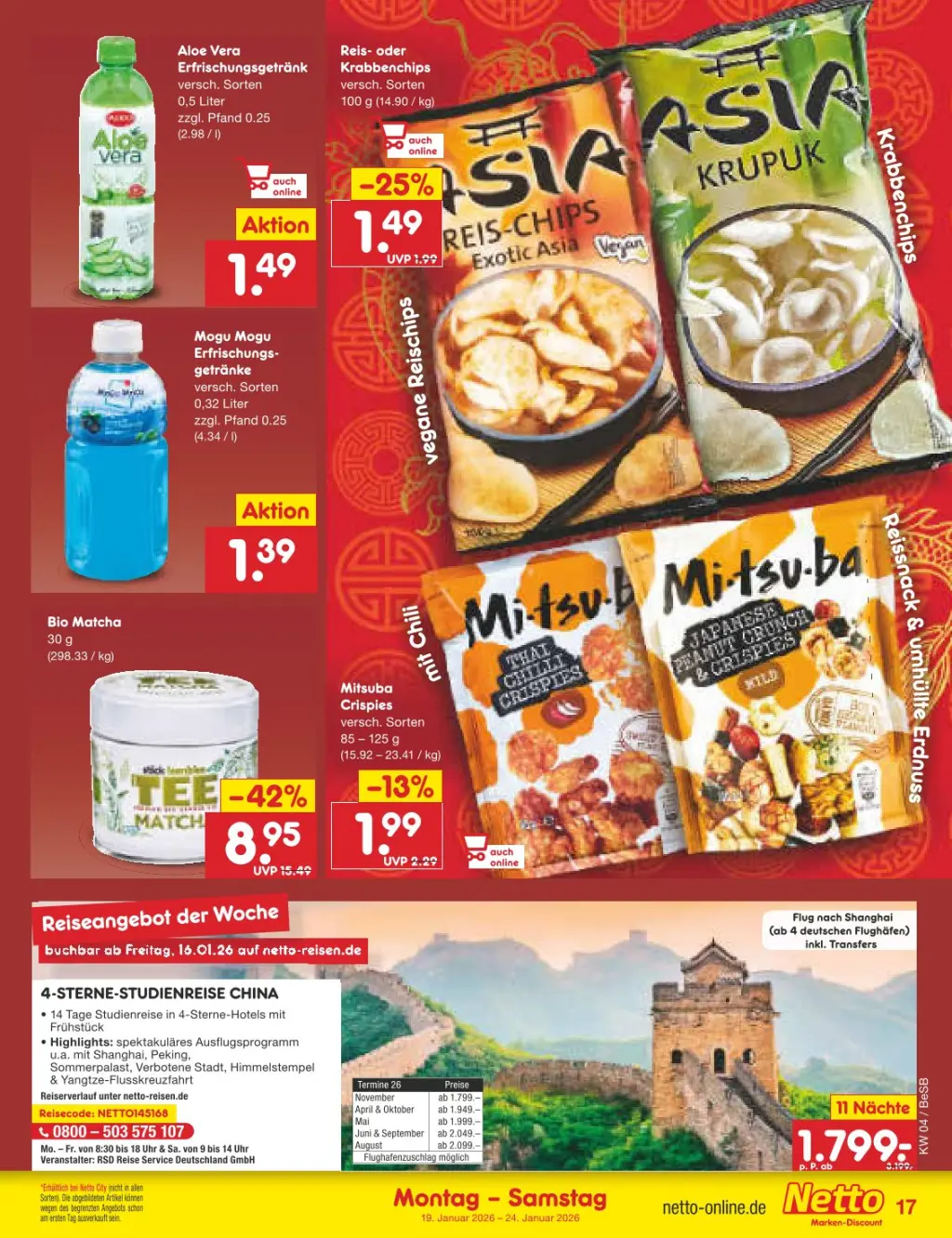 Netto Marken-Discount Prospekt KW04 mit aktuellen Angeboten und attraktiven Rabatten – günstige Lebensmittel, Sparen Sie bei Netto Marken-Discount Prospekt diese Woche!