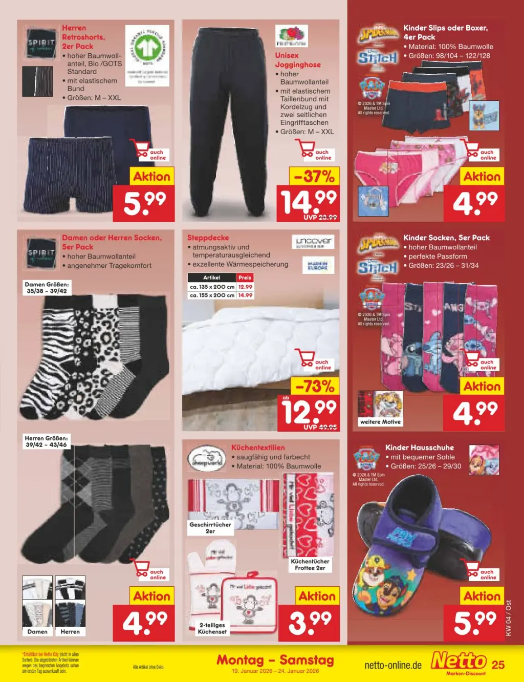 Netto Marken-Discount Prospekt KW04 mit aktuellen Angeboten und attraktiven Rabatten – günstige Lebensmittel, Sparen Sie bei Netto Marken-Discount Prospekt diese Woche!