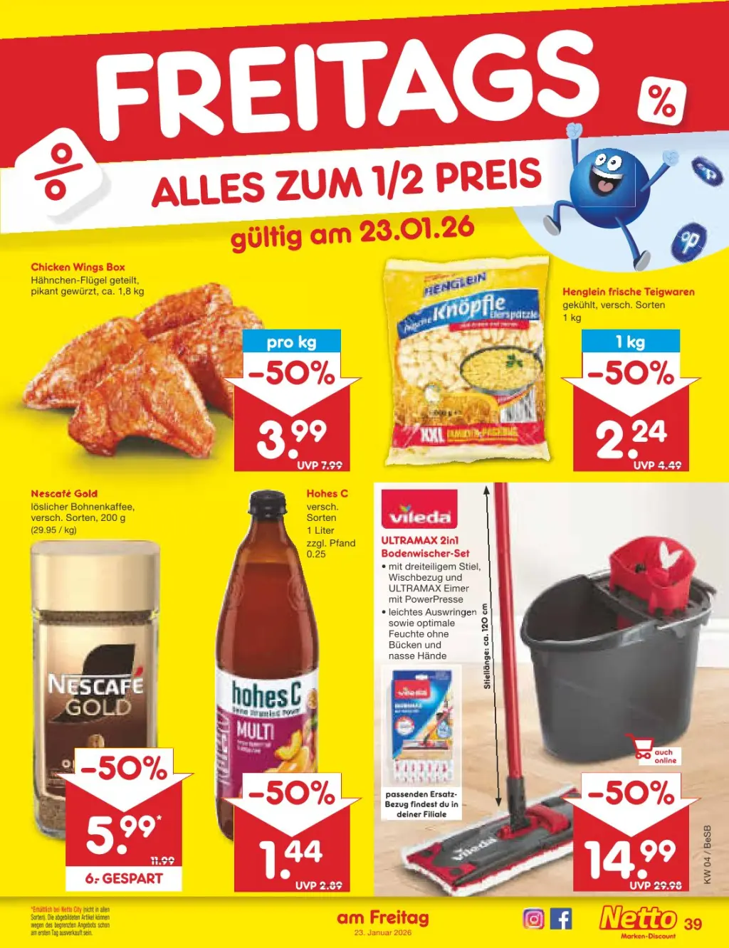 Netto Marken-Discount Prospekt KW04 mit aktuellen Angeboten und attraktiven Rabatten – günstige Lebensmittel, Sparen Sie bei Netto Marken-Discount Prospekt diese Woche!